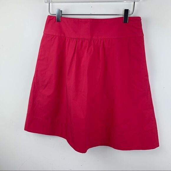J. Crew Bright Fuchsia Pink‎ A-line Full Skirt with Pockets Sz 4 New - Picture 1 of 13